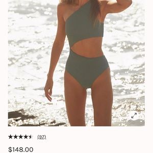 Free people cutout one piece green swimsuit, new, never worn-retails for $148